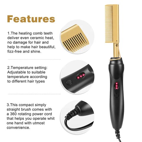 Hair Straightener Comb | Electric Hot Comb | Mavheneke