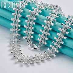 Silver Double Round Bead Chain Necklace