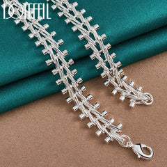 Silver Double Round Bead Chain Necklace